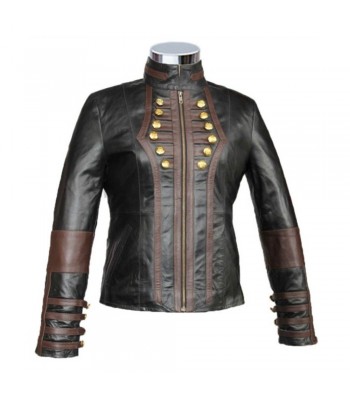 Women Ladies Genuine Leather with Red Lining Gun Club Jacket 